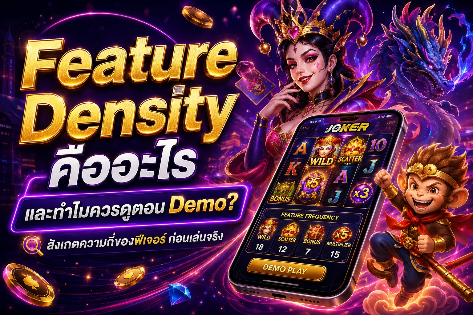 เปรียบเทียบ Feature Density ของเกมสล็อต JOKER