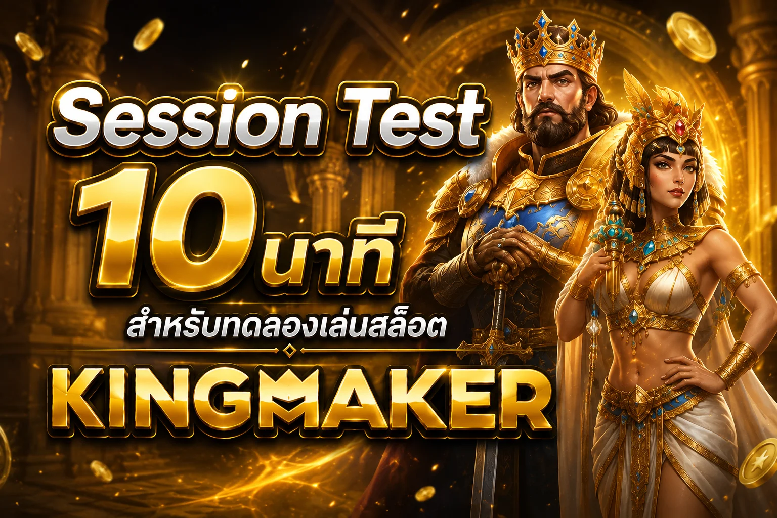 Session Test 10 นาทีสำหรับทดลองเล่นสล็อต KINGMAKER