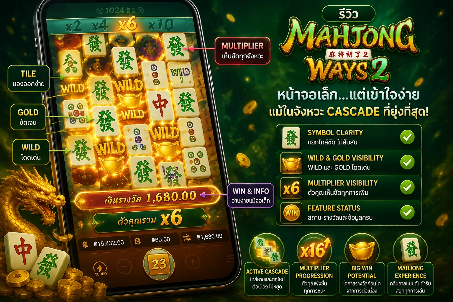 รีวิว Mobile Tile Recognition ของ Mahjong Ways 2