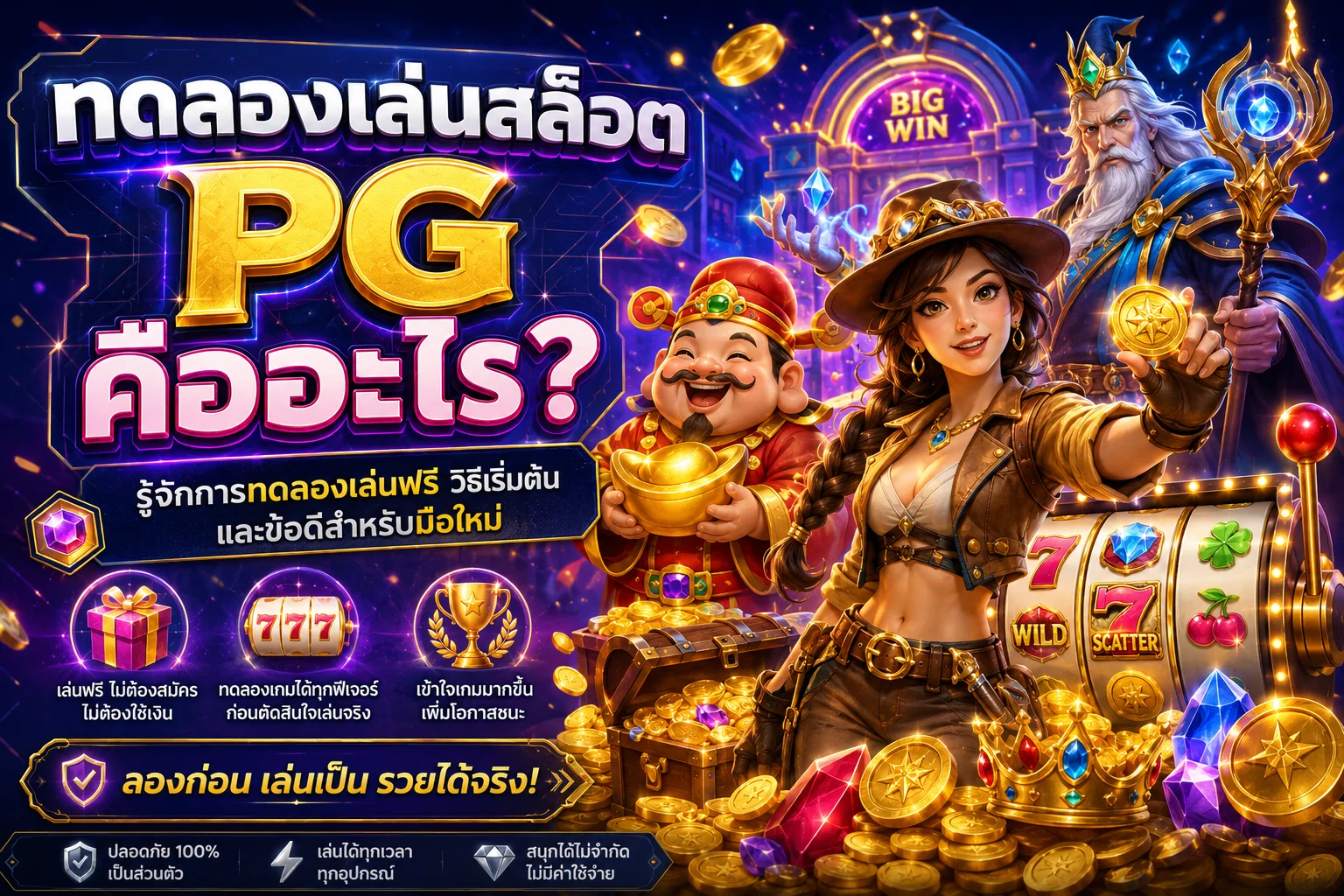 ทดลองเล่นสล็อต PG ผ่านโหมด Demo
