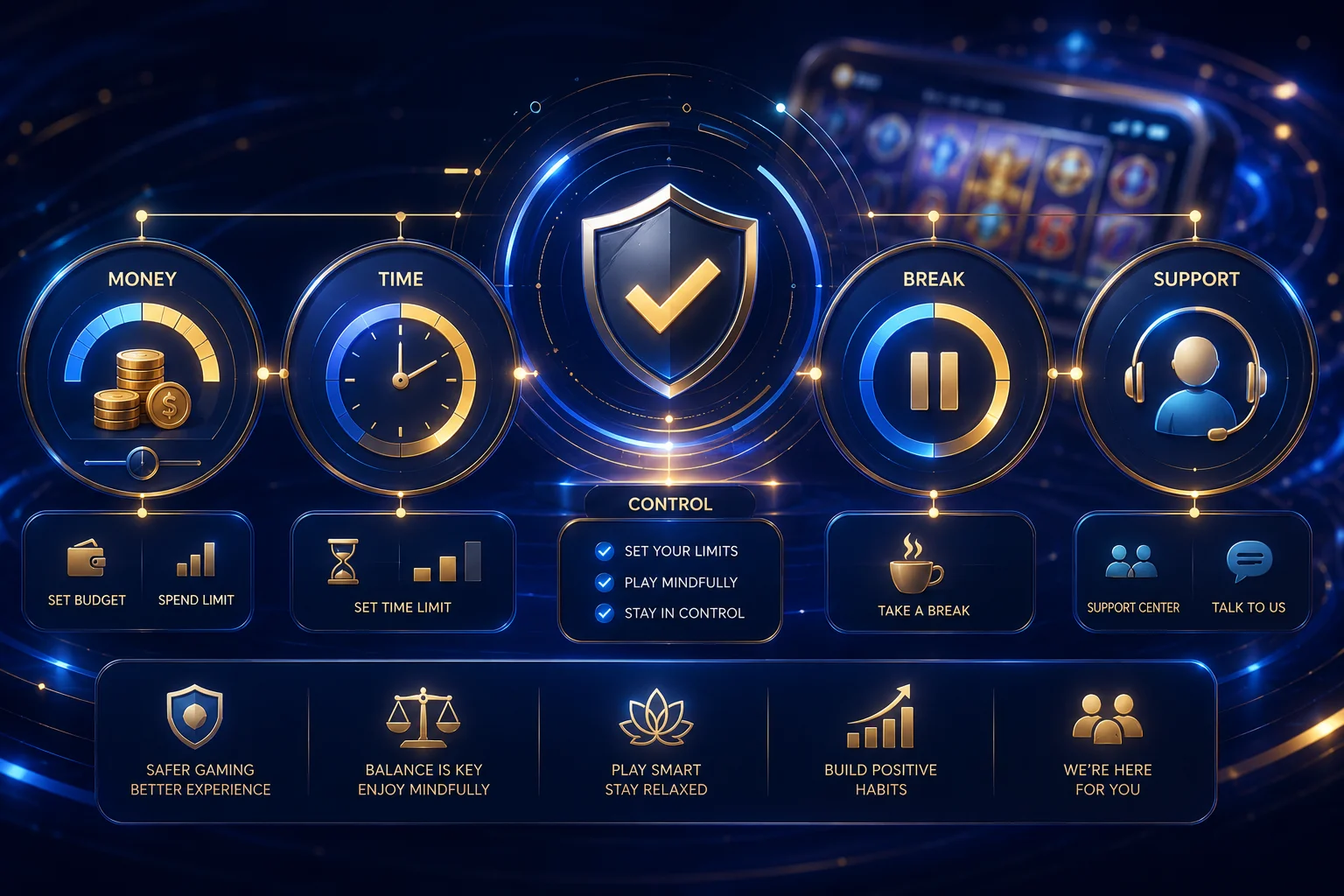 กรอบการควบคุม Responsible Gaming Money Time Break Control Support